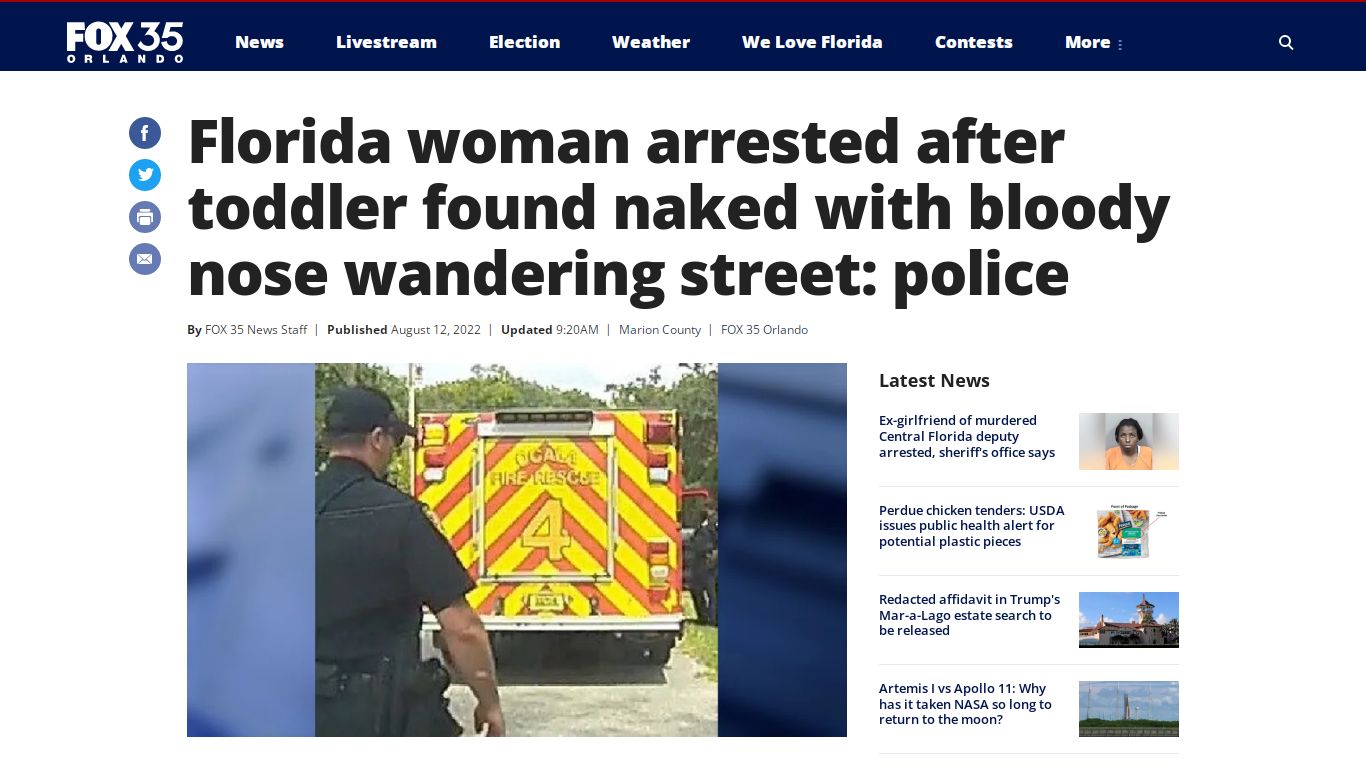 Florida woman arrested after toddler found naked with bloody nose ...